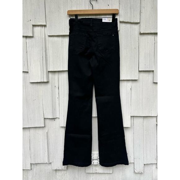 NWT Gina Tricot Womens Black Mid Rise Flare Denim‎ Jeans Cotton Blend Size 3/26 - Picture 7 of 9